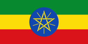 Hunting in Ethiopia. Safari in Ethiopia. Flag of Ethiopia.
