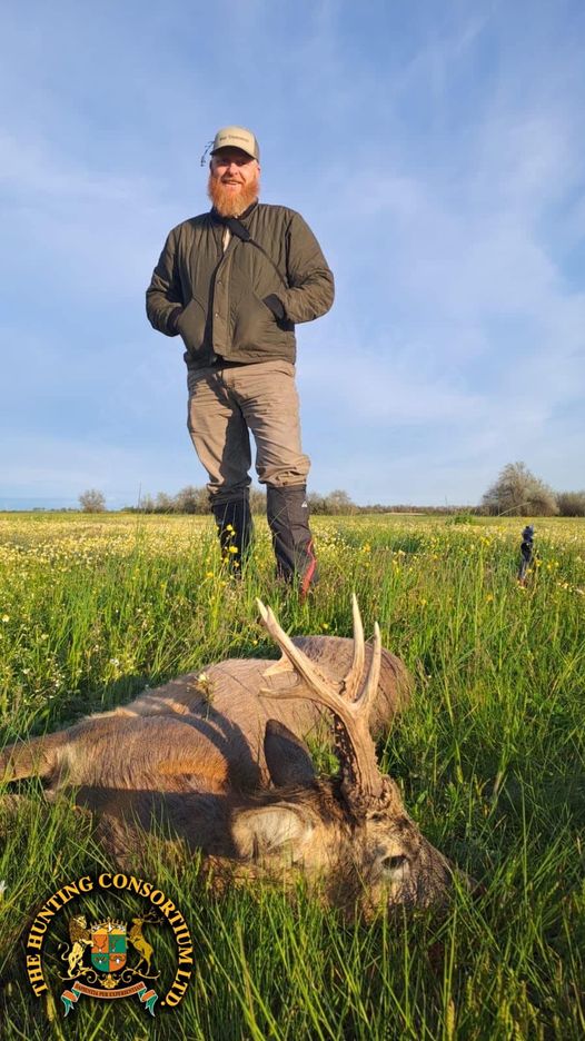 European Roe Deer Hunting. Ed Hudson, with Wild Strongholds, with his European Roe Deer Hunting Trophy from Hungary.
