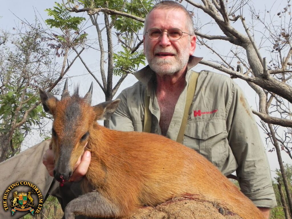 Steve Hornady with this Red Flanked Duiker hunting in Cameroon.