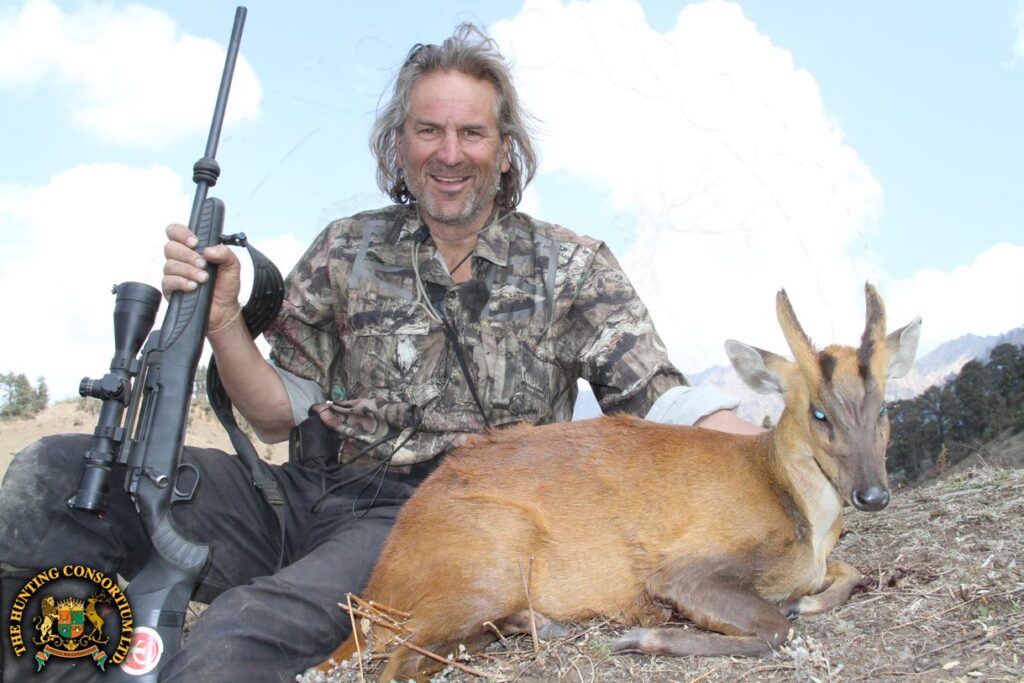 Jim Shockey with his Indian Muntjac hunting in Nepal. Muntjac hunts in Nepal